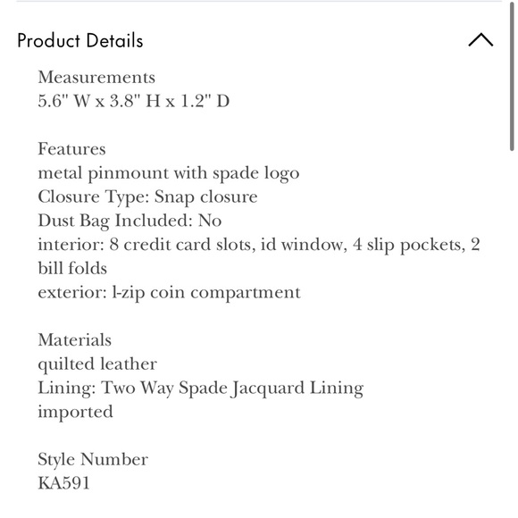 •Kate Spade• Carey Quilted Wallet - Picture 9 of 9